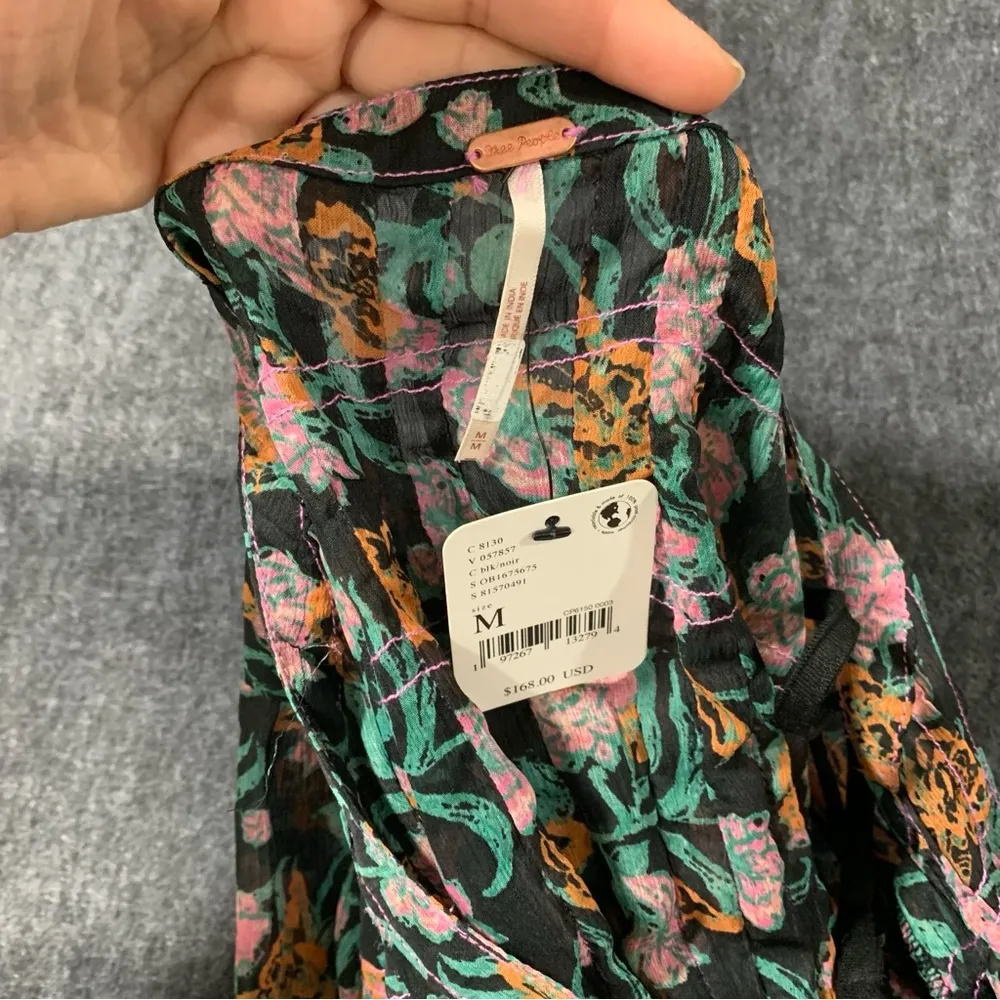 NWT FREE PEOPLE WOMEN'S SEE IT THROUGH FLORAL LONG SLEEVE MAXI DRESS Medium F11 - Image 5