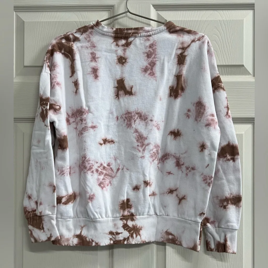 Forever 21 Pink & Brown Tie Dye Weekend Sweatshirt - Size Large - VGUC - Image 2