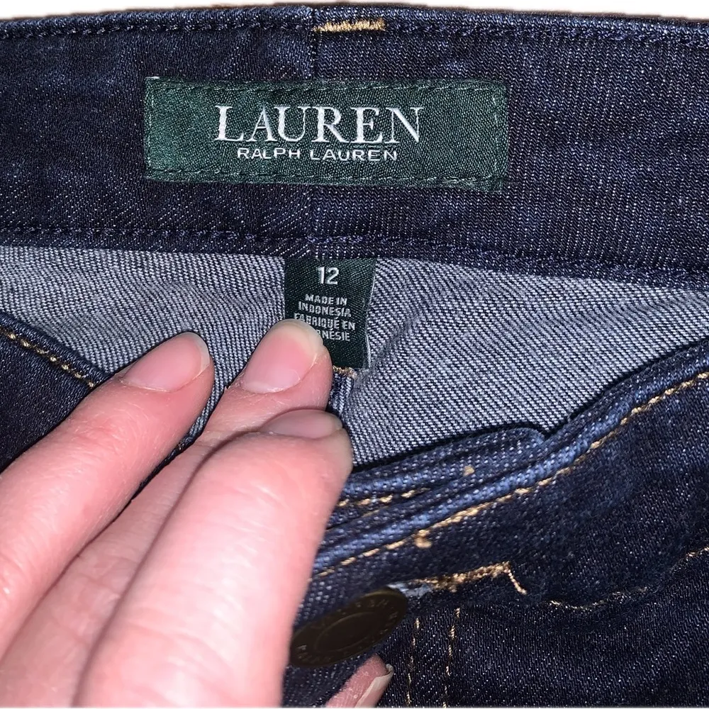 Lauren Ralph Lauren RLL Classic Curvy Skinny Ankle Jeans Denim Dark Wash Pant 12 - Image 9