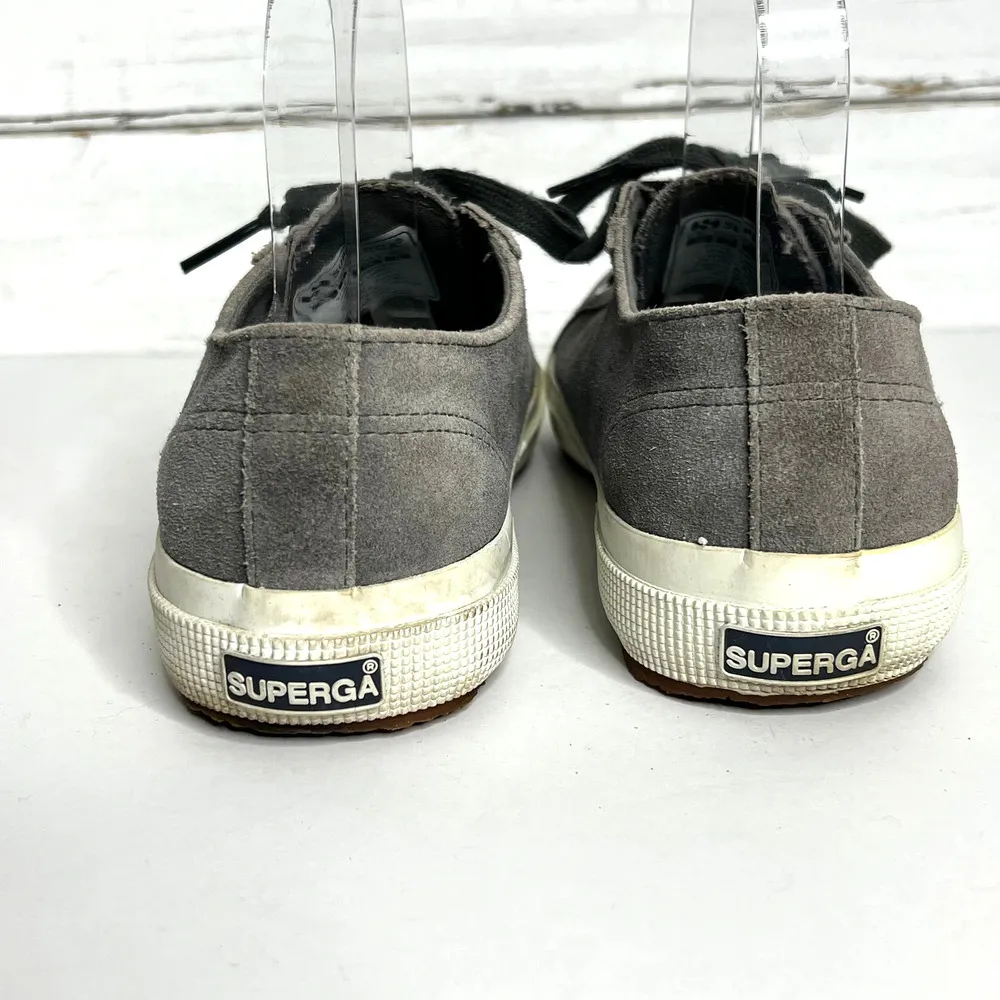 Superga Grey Suede Low Top Sneaker Shoe Size 7.5 - Image 2