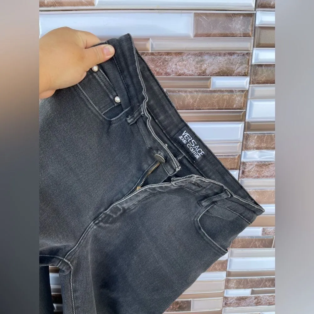 Versace Jeans Couture cropped jeans size 26 Black - Image 4