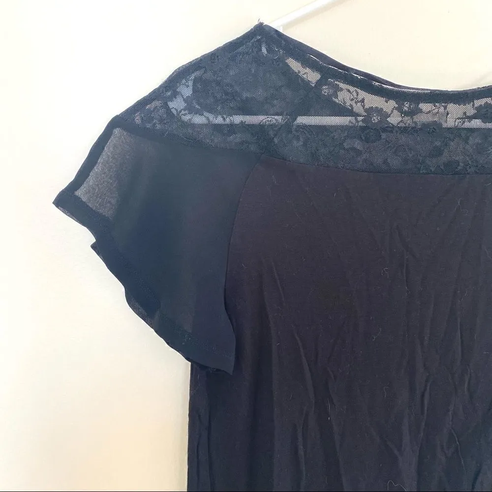 Ecote lace upper blouse black XS asymmetrical hem - Image 6