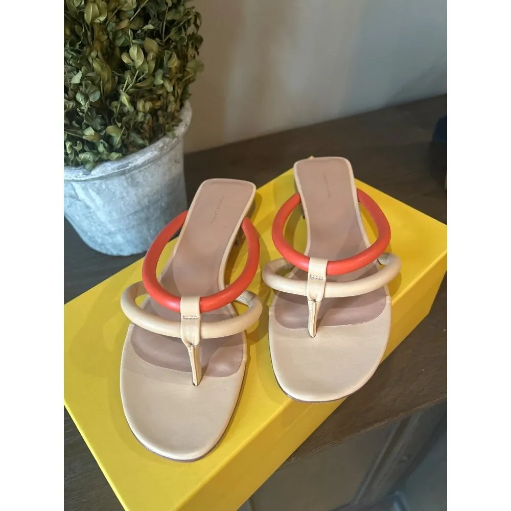 Mansur Gavriel Filo Flip Flops Sandals Sand/Papaya Womens Size 36 Orange - Image 6