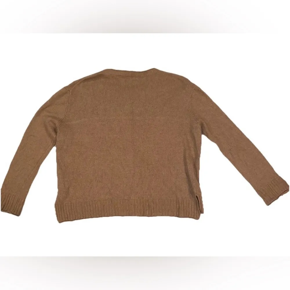 Jenni Kayne Everyday Wool & Cashmere Blend Sweater In Dark Camel XL Luxury Tan - Image 9