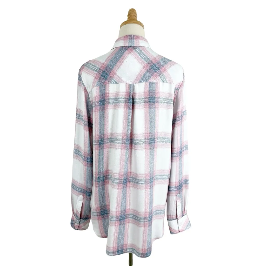 Rails Hunter Plaid Button Down Shirt White Peony Women's Sz M - Image 6
