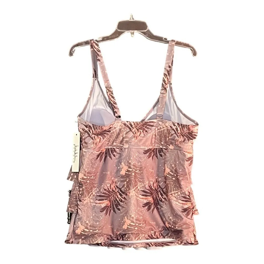 NICOLE MILLER STUDIO RUFFLE 3‎ TIER TANKINI SWIMSUIT 2 PIECE SUIT SIZE 2X NWT - Image 4