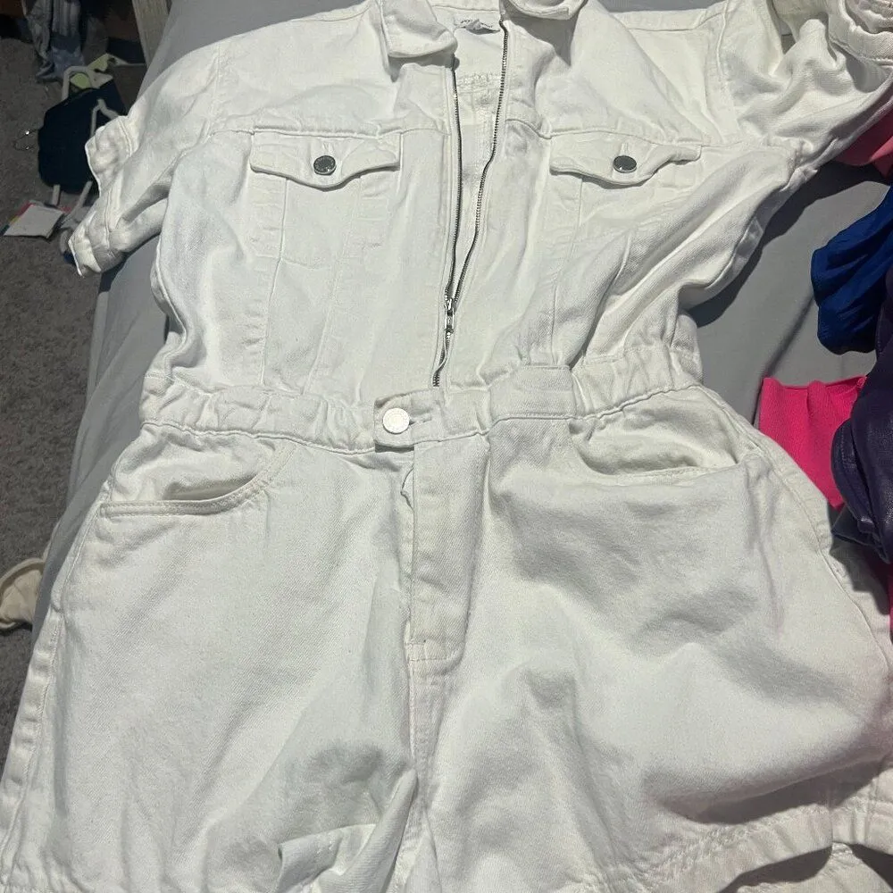 WeWoreWhat Denim Flight Suit Romper  size S - Image 7