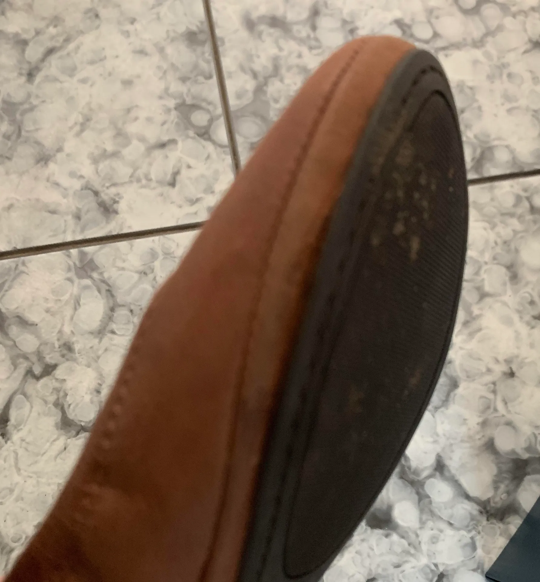 Elysia Round Toe Cognac Leather Flats - Image 6