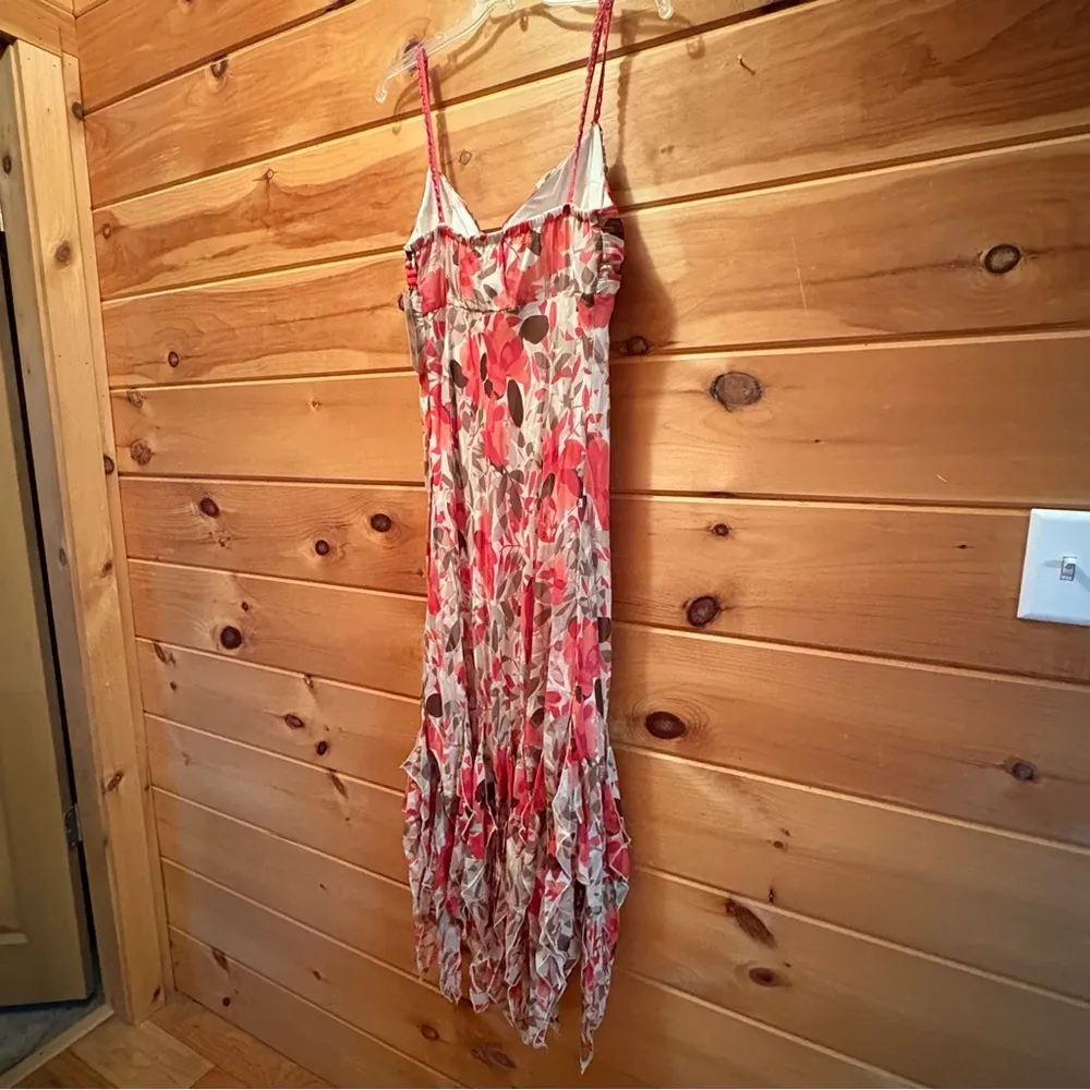 Sangria Pink and Cream Asymmetrical Sundress - Image 7