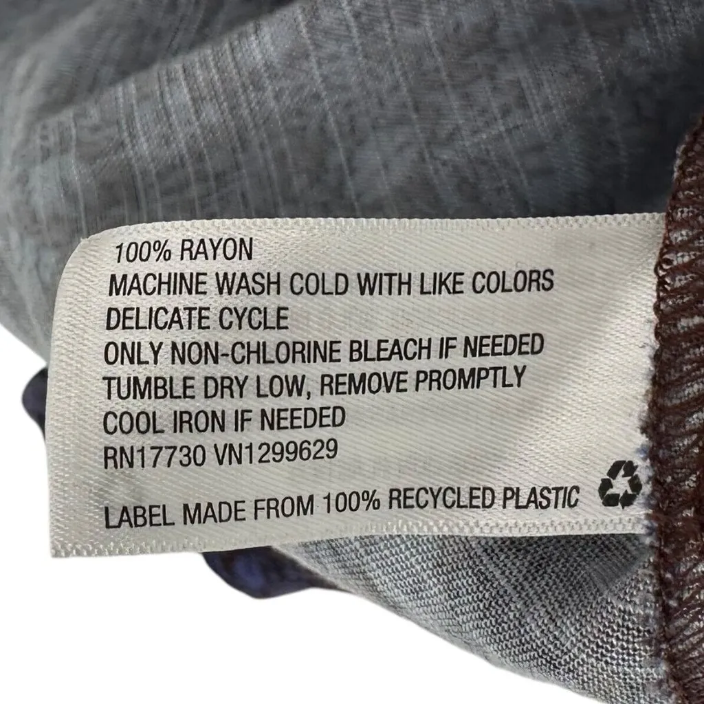 NEW Knox Rose Blue Rayon Ditsy Floral Balloon Sleeve Peasant Top Size Large - Image 8