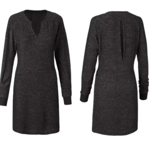 Cabi PJ V Neck Long Sleeve Dress Style 3829 lagenlook cozy size medium dark grey - Image 3