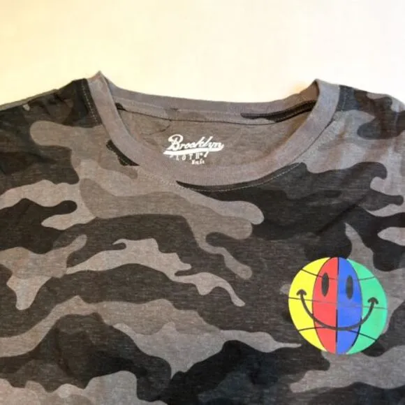Brooklyn Clothing Rainbow Smiley Face Camo T-Shirt Urban‎ Streetwear XL - Image 6