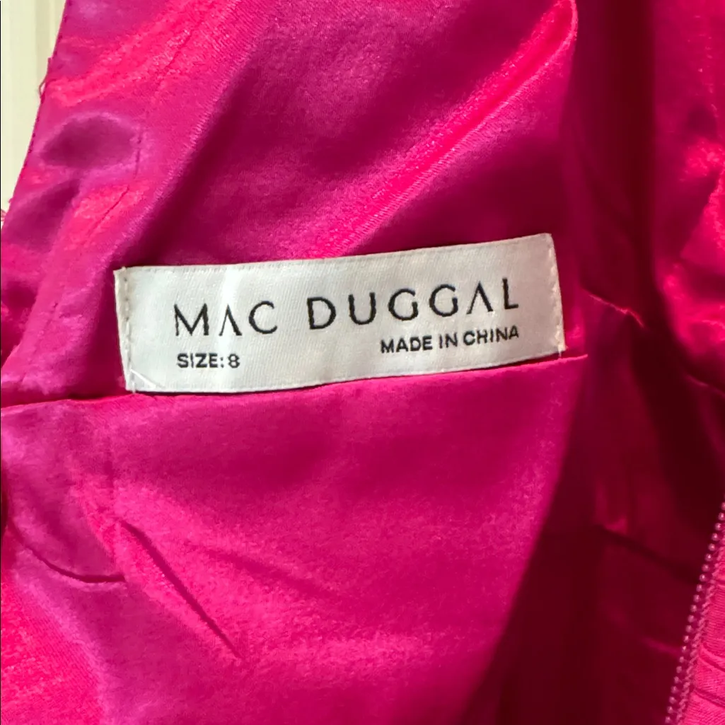 NWT Mac Duggal 67835 Pink Taffeta High Low Ruffle Gown Size 8 - Image 9