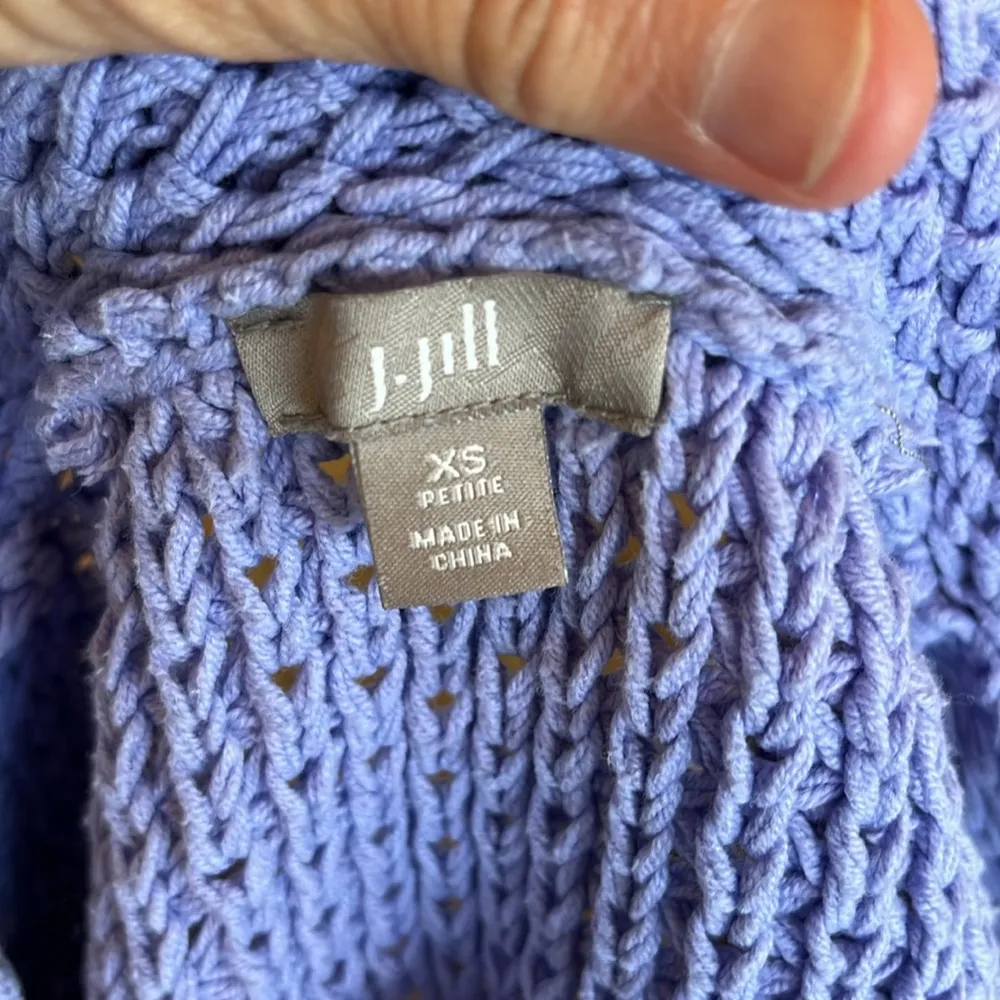J Jill Purple Lavender Crochet Sweater - Image 6