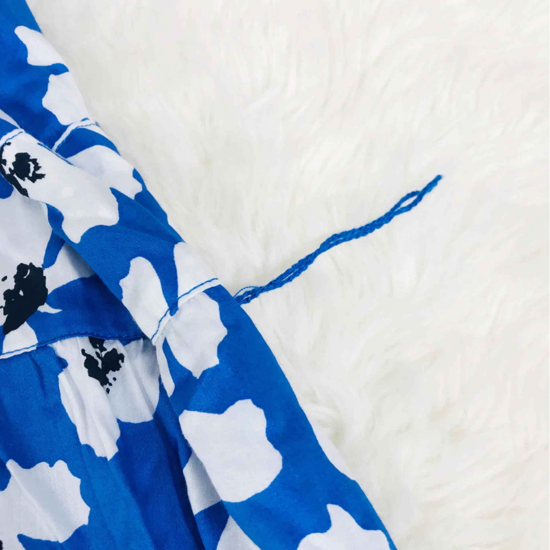 WHO WHAT WEAR Blue Floral Print Short Sleeve Midi Dress Faux Wrap Size‎ 4X New - Image 9