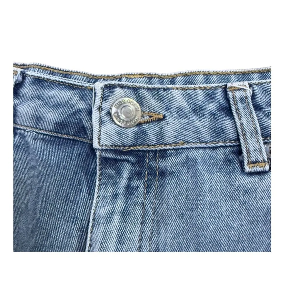 Topshop Moto Denim Shorts Size W30 Cotton Highwaisted Cutoff Jean Shorts - Image 4