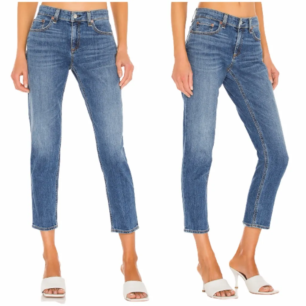 Rag & Bone Dre Low-Rise Ankle Slim Boyfriend Jeans in CLN Marie Wash Size 29 - Image 2