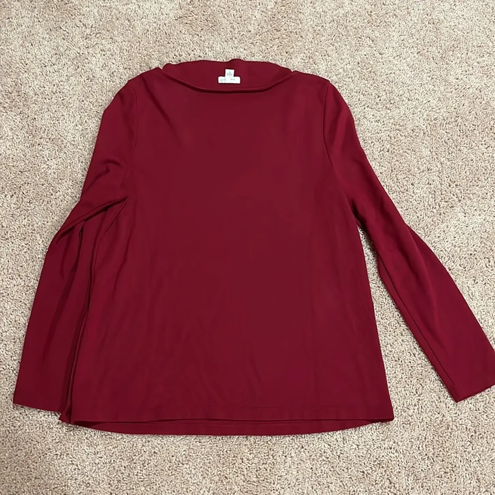 J. Jill ponte knit boat neck top size M brick red long sleeves CLASSIC - Image 3