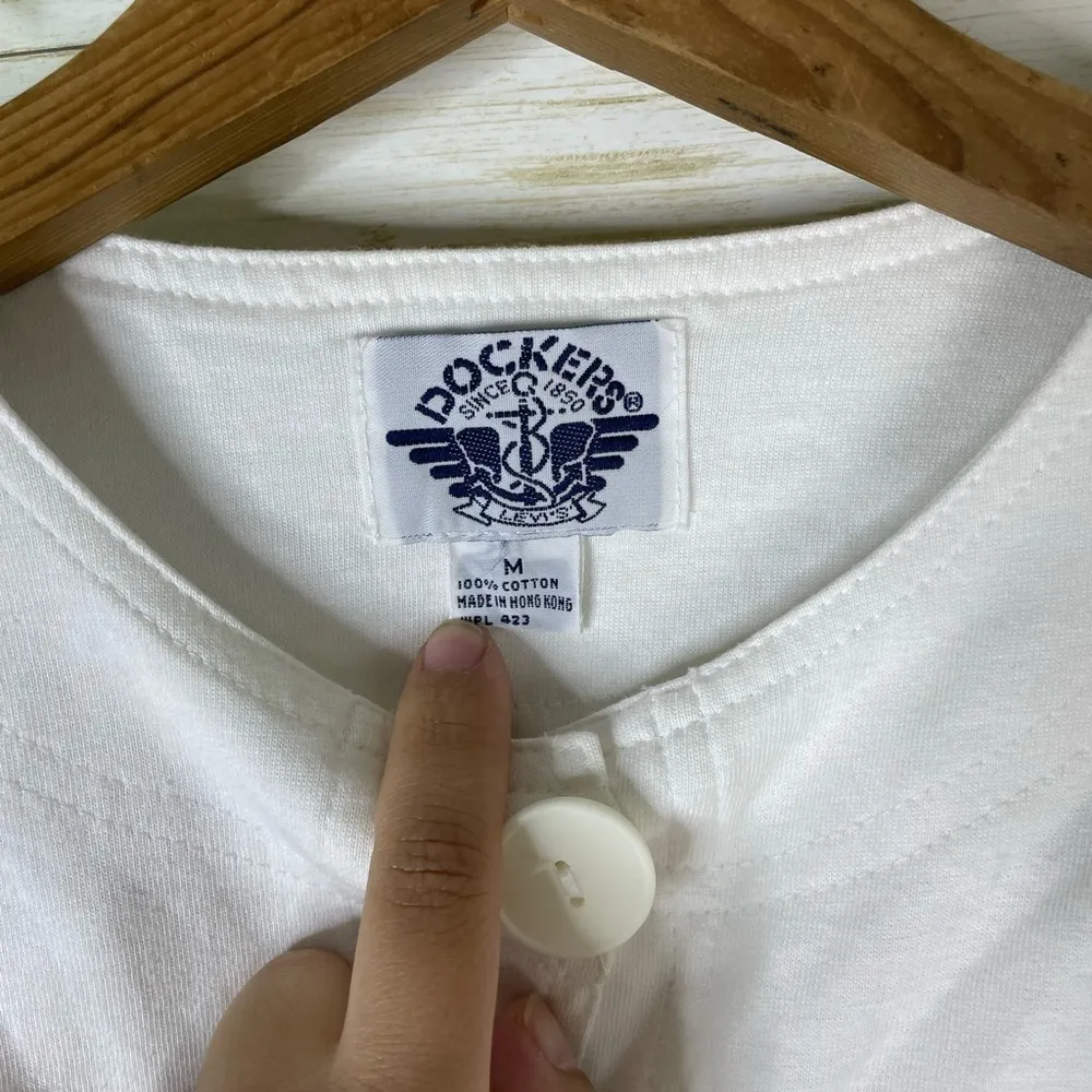 Vintage Dockers Ocean Fish Cropped Bolero Big Button Tee - Image 3