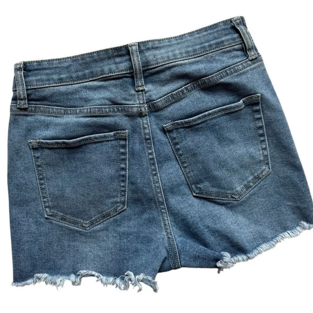 Womens Nature Denim Medium Rinse Button Down Raw Hem Festival Jean Shirts  Sz M - Image 3