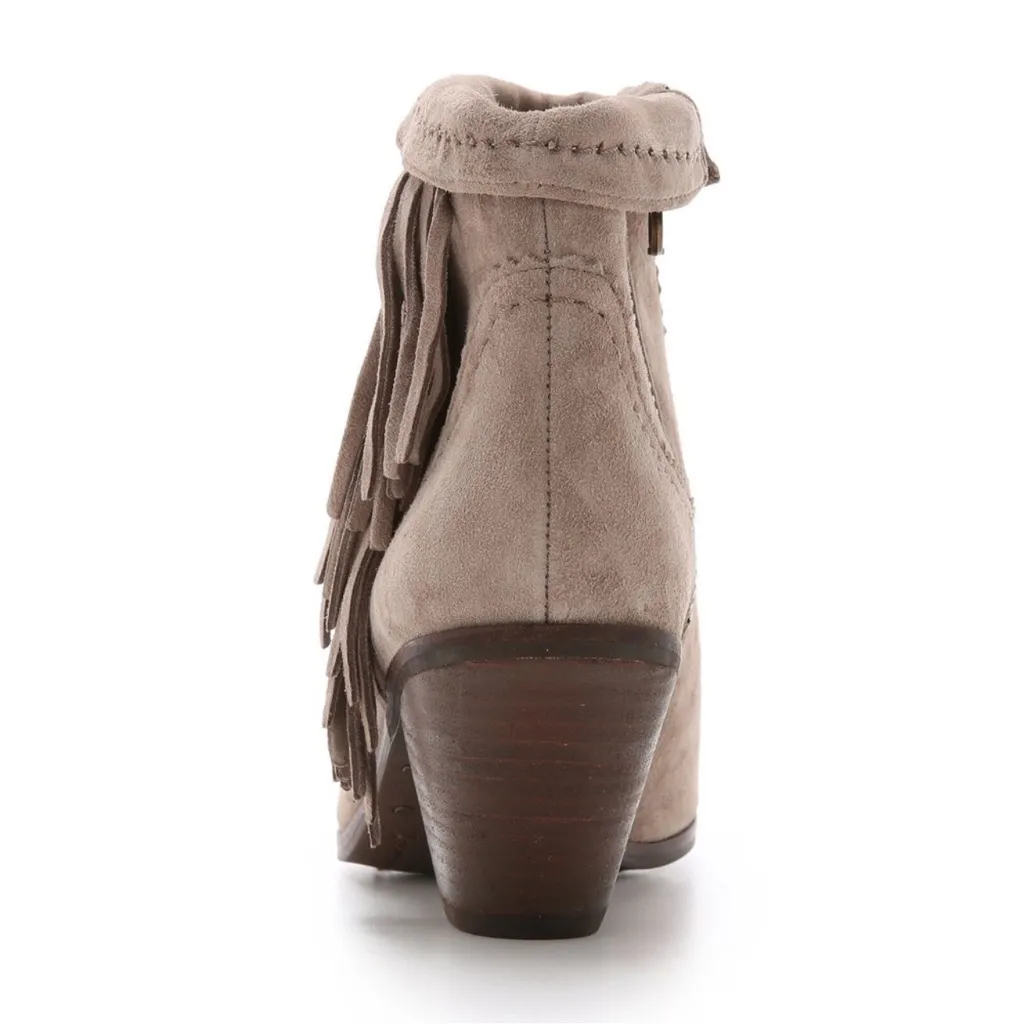 Sam Edelman Women's Louie Ankle Fringe Bootie Tan, Grey Taupe Suede 7.5 - Image 4