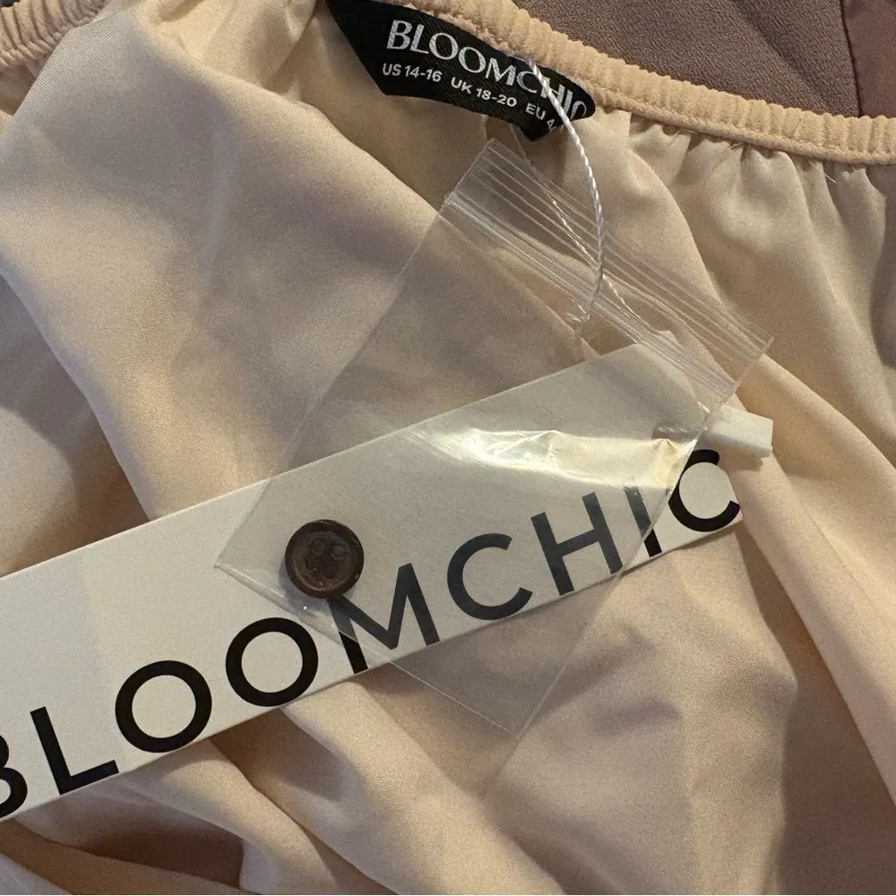 NWT BloomChic Cream and Orange belted Maxi Sundress XL 14 - Image 3