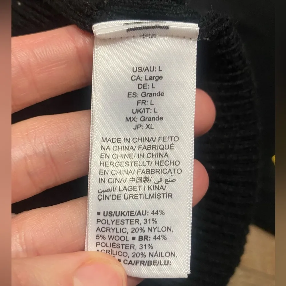 The Drop Ribbed Wool Blend Flared Leggings Size Large Black - Image 6