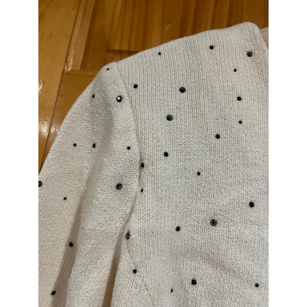 St. John Evening Old Money Rhinestone Embellished Wool Cropped Jacket Size 6 - Image 2