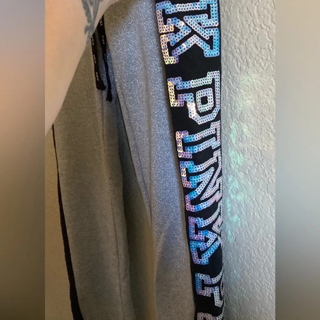 Pink Victoria’s Secret Rare Silver Mermaid Bling Jogger Pants A243 - Image 7