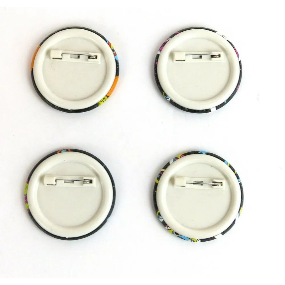 Set of 4 80s Plastic Round 1 1/2" Button Pin Back Slogans Sayings Party Dude - Image 6