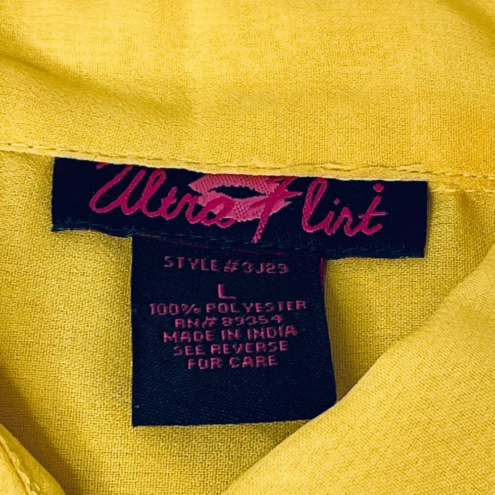 Ultra Flirt See Through Blouse, Yellow, Large - Image 6