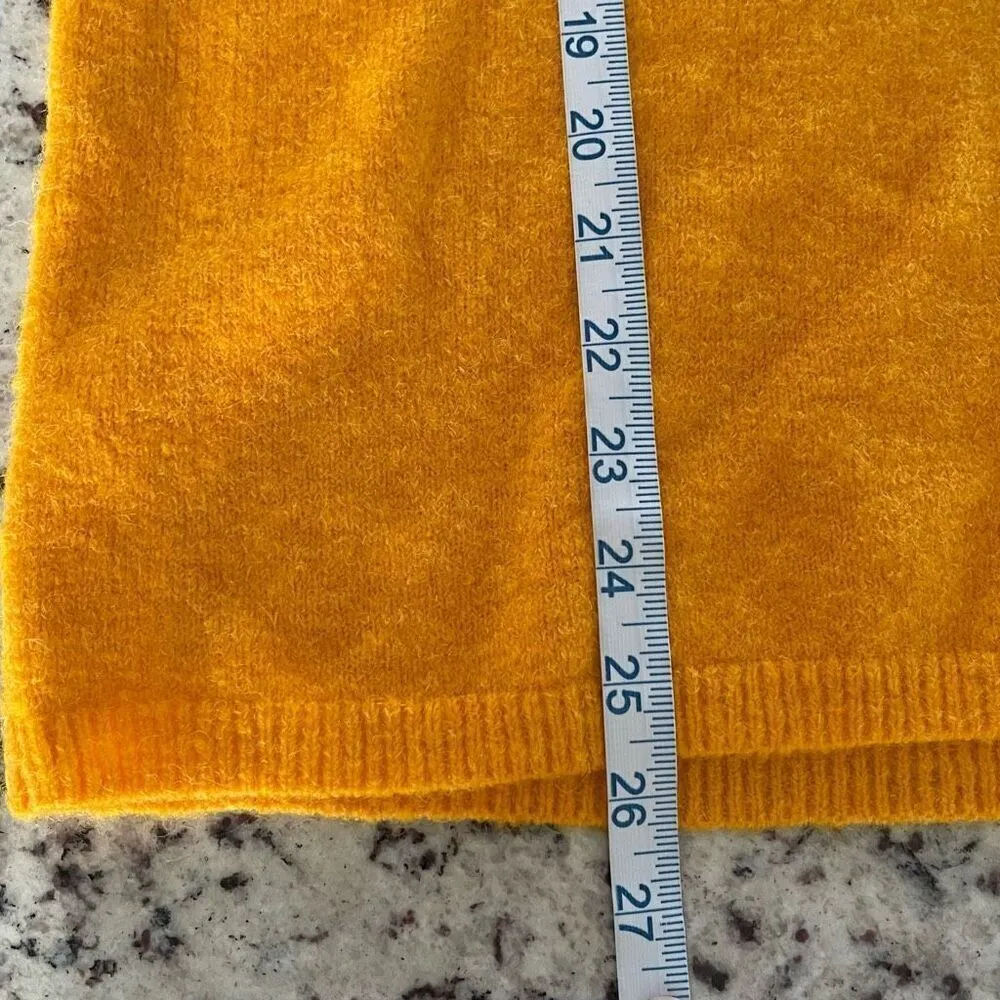 Something Navy Womens Turtle Neck Ribbed Trim Pullover Sweater Yellow Orange Med - Image 9