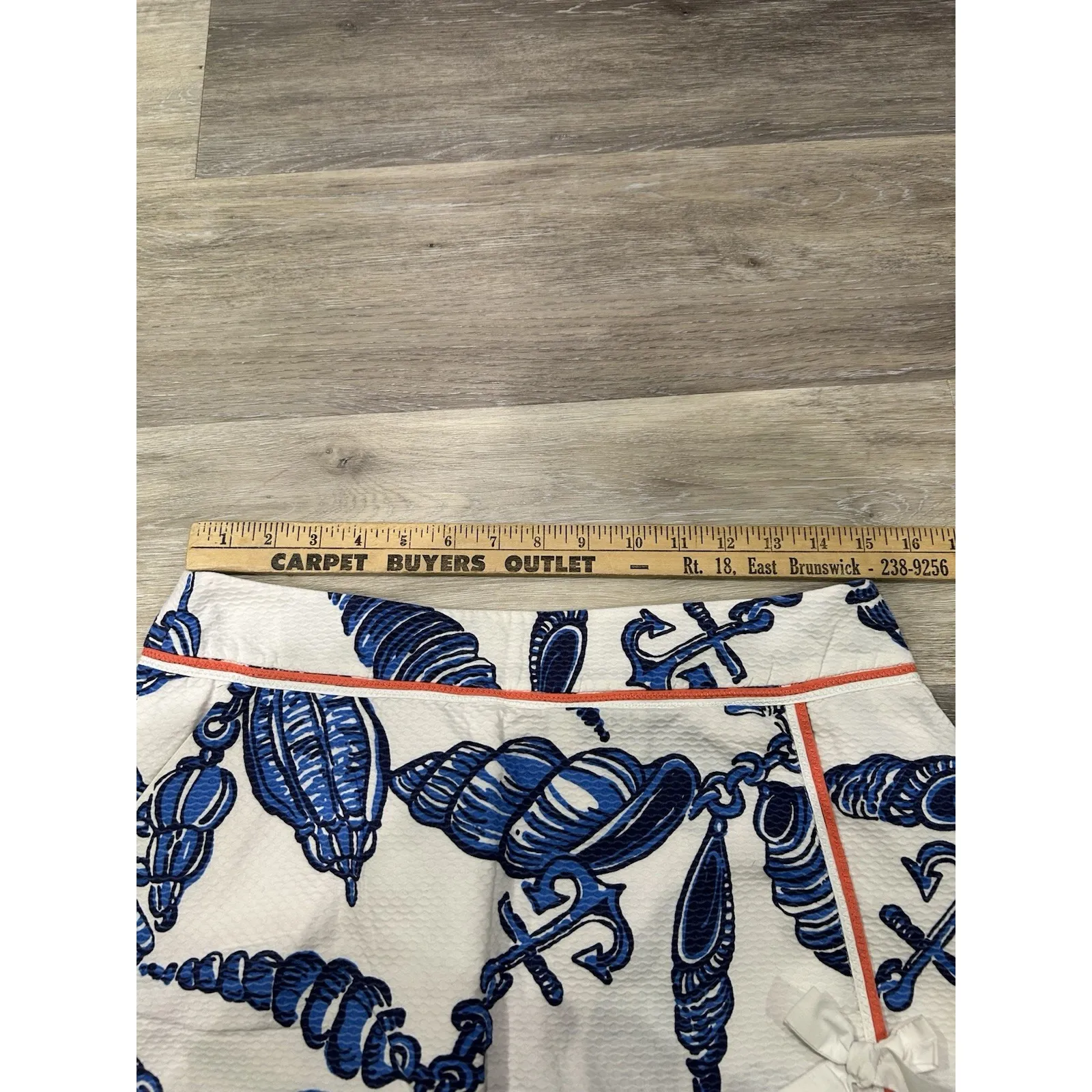 Lilly Pulitzer Coastal Seashell Blue White Beach Graphic Print Skirt Size 8 - Image 4