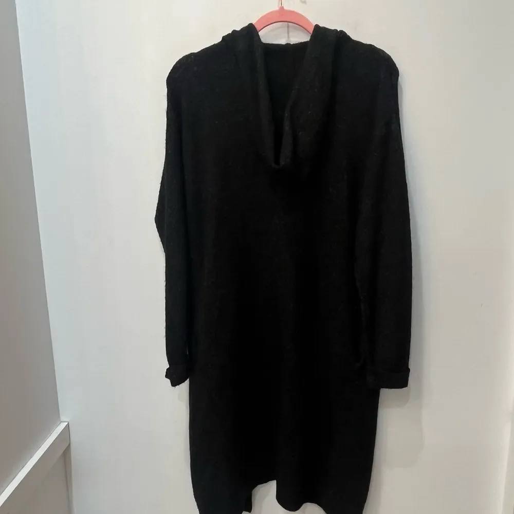 Forever 21 black gray cardigan duster with hood size small - Image 3