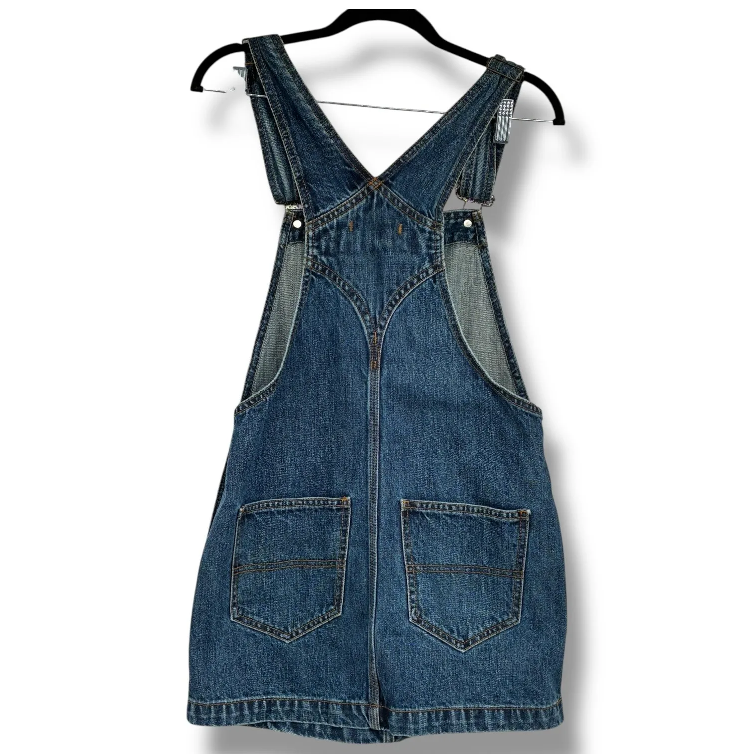 Free People Denim Overall Dress Mini 100% Cotton W27 Pinafore - Image 2
