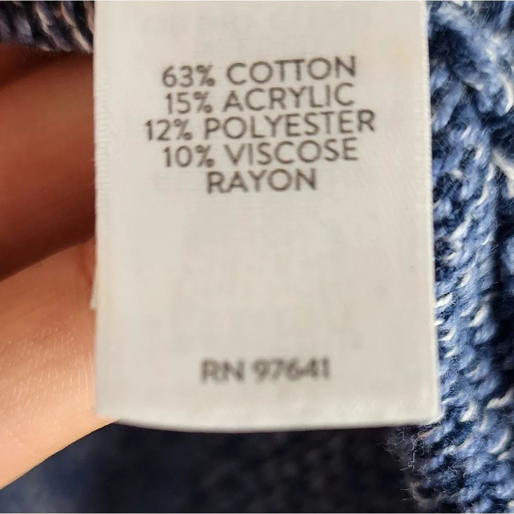 Pure Jill Heathered Blue Cowl Neck Sweater Cotton Blend Top Tunic Size M - Image 12