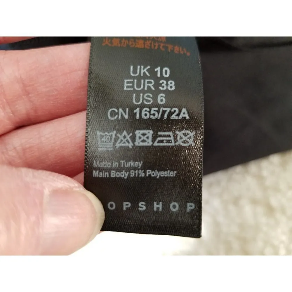 Topshop Black Crepe de Chine Jogger Pants with Pockets Elastic Waist Womens Sz 6 - Image 9