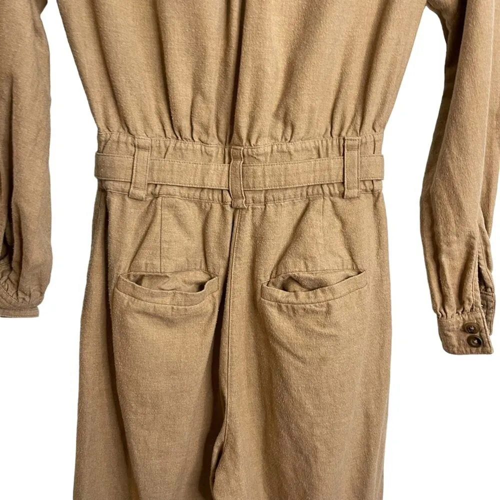 & Other Stories Long Sleeve Tan Utility Jumpsuit - Image 5