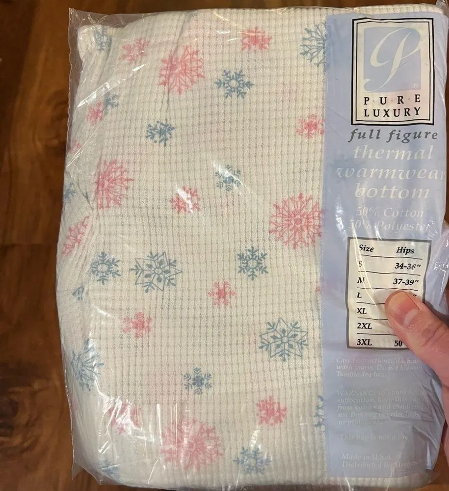 Montgomery Ward Thermal Wear Bottom Snowflake Pants Womens Longjohns 1X Vintage - Image 8