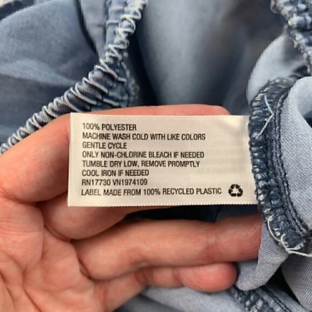 Universal Thread Blue Chambray Denim Pull On Shorts XS - Image 3