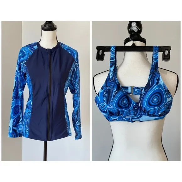 Jasambac two piece set in a size small new with tags swim pool outdoors beach Blue - Image 2