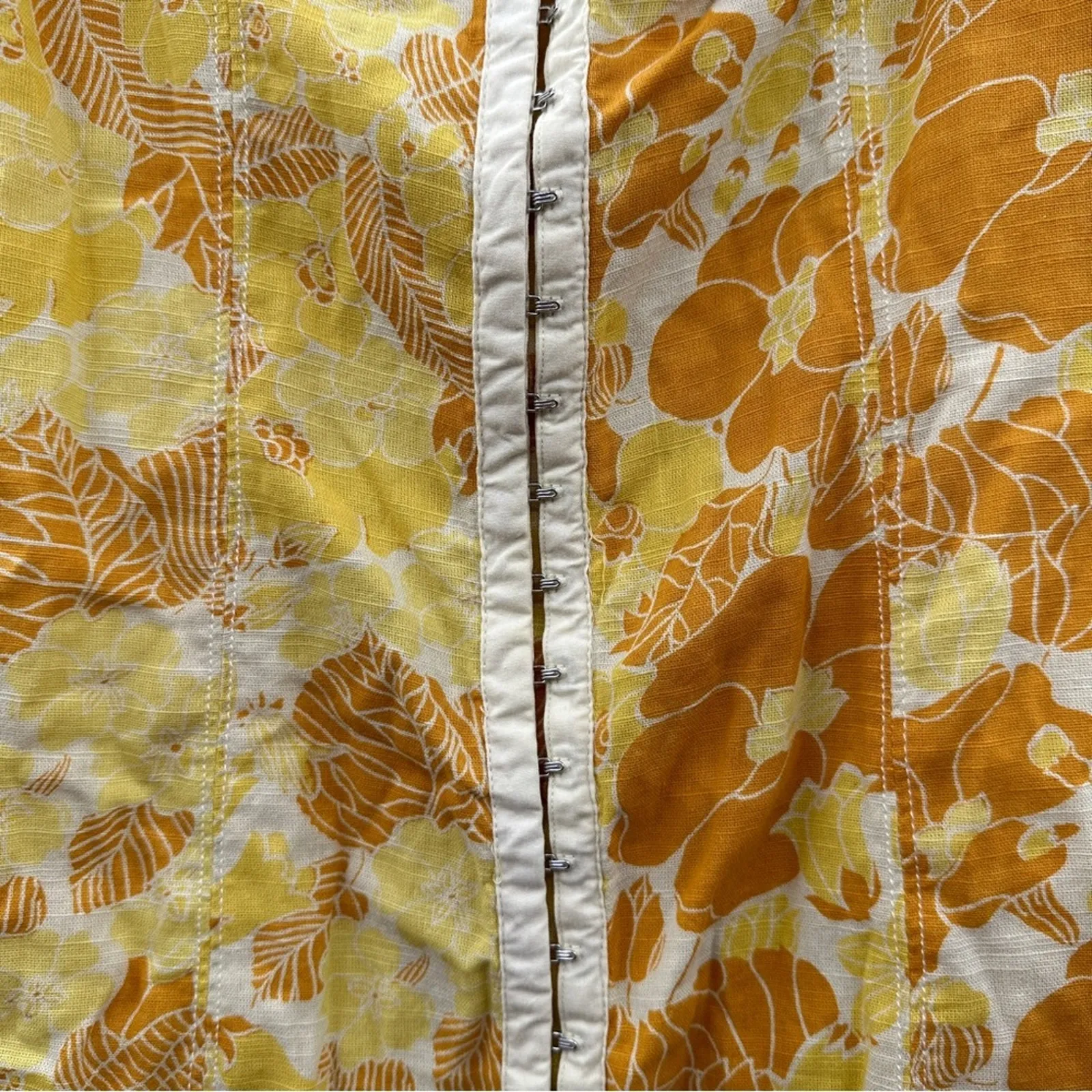 Urban Outfitters Britney Yellow Floral Puffy Short Sleeve Smock Mini Dress‎ Sz M - Image 4