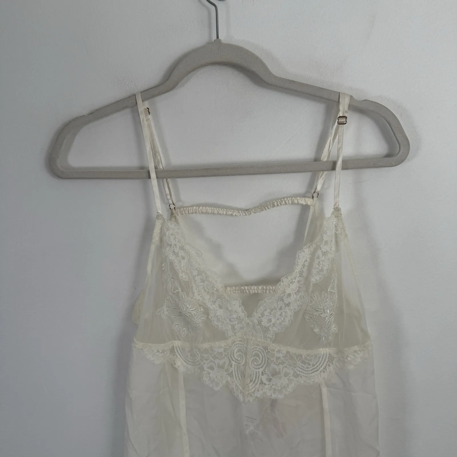 Intimissimi Silk Lingerie Babydoll Slip Dress Bride Honeymoon Romantic Womens Md White Size M - Image 2