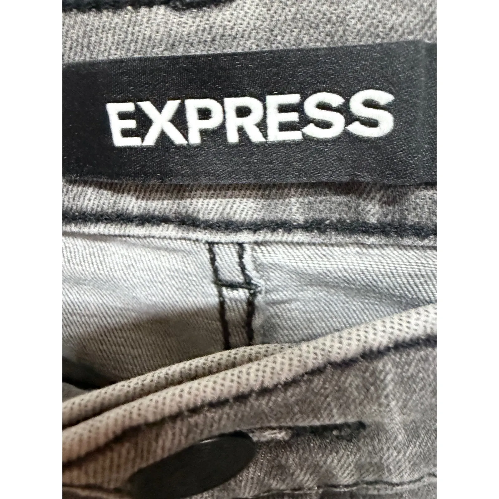 Express High Rise Leggings Skinny Denim Gray Edgy Rocker Style Size 6 Regular - Image 5