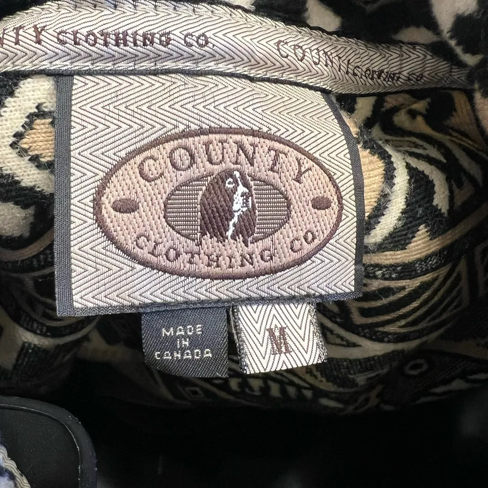 County Clothing Company Tan Black Button up w Pockets Women’s Jacket Sz M Size M - Image 3