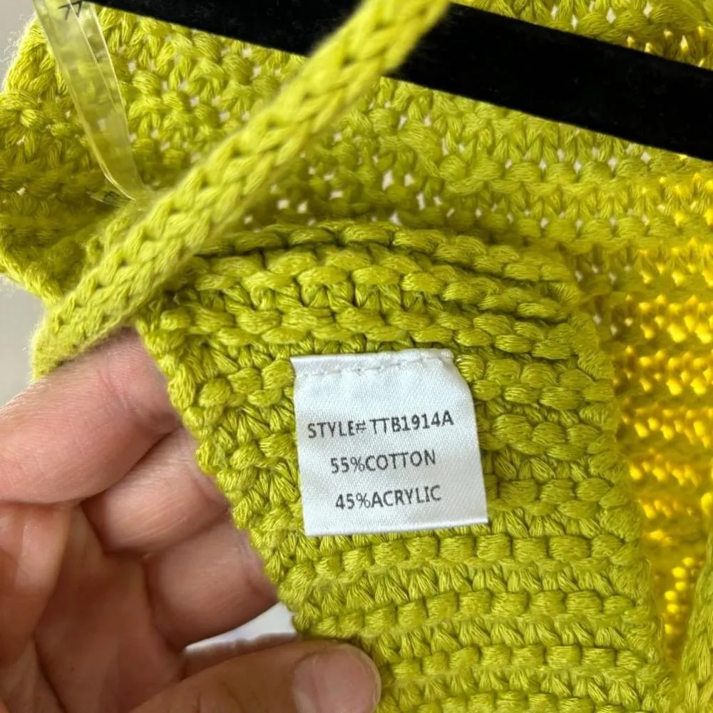 NWOT REHAB Women's Green Knit Boho Hippie Festival Bikini Halter Top - Size S - Image 5