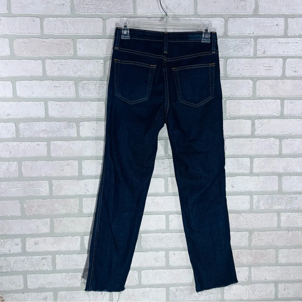 Ag The Isabelle Button Up High Rise Straight Crop Raw Hem Jeans Size 25 - Image 4
