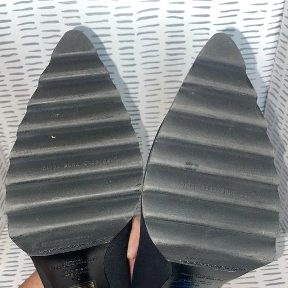 Femme Right Bank Shoe Co‎ Size 9 Black Ankle High Heel Stiletto Platform - Image 6