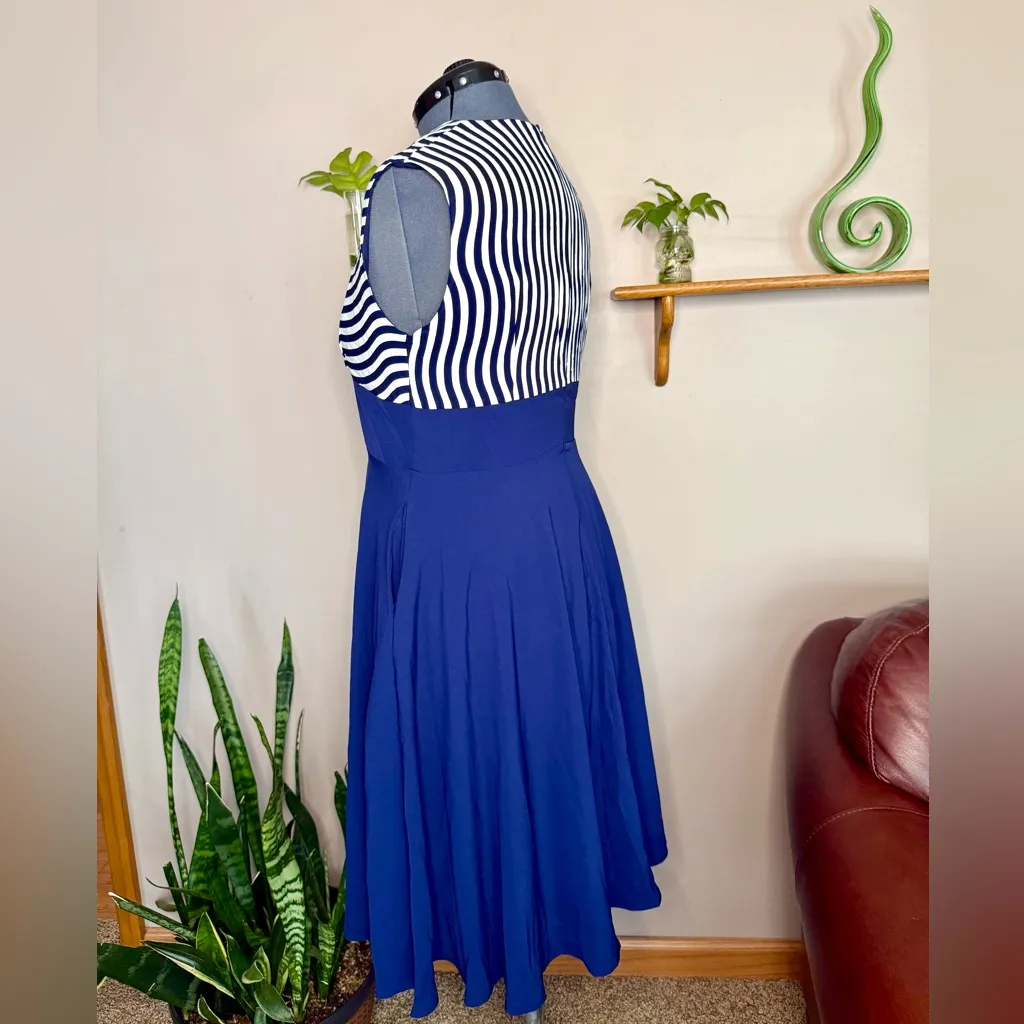 Retro Stage Women’s Size XXL Navy Pinup Dress NEW With Tags Blue - Image 3