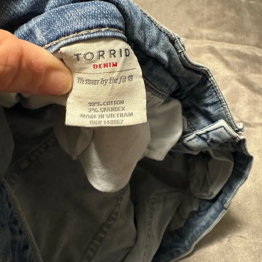 Torrid Blue Jean Shorts Distressed Frayed Hem - Image 4